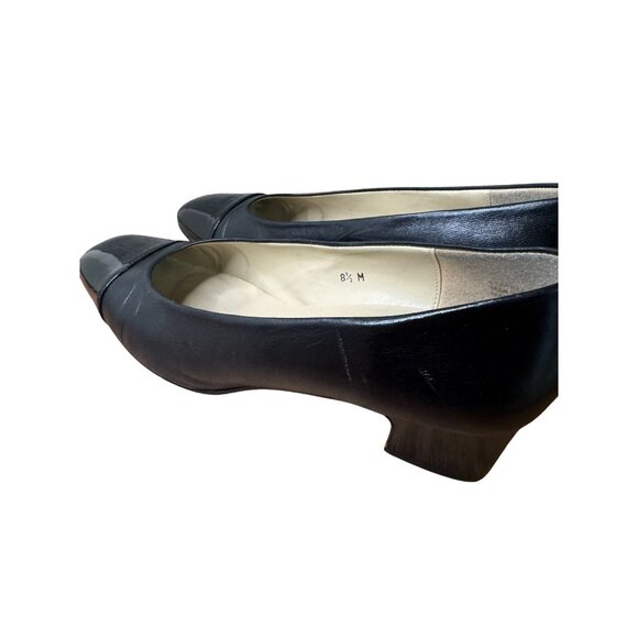 Etienne Aigner  Black Leather 2”Inch Heels Shoes Sz 8.5M - Picture 7 of 14